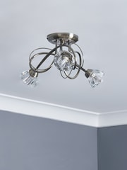 BHS Brass Marianne Flush Ceiling Light - Image 2 of 7