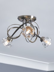 BHS Brass Marianne Flush Ceiling Light - Image 3 of 7