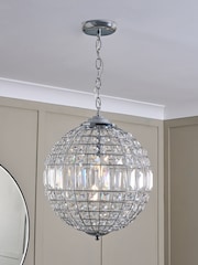 BHS Silver Small Ursula Crystal Ball Ceiling Light Pendant - Image 1 of 5