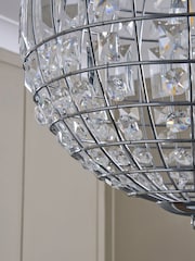 BHS Silver Small Ursula Crystal Ball Ceiling Light Pendant - Image 3 of 5