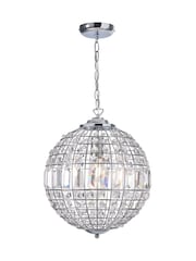 BHS Silver Small Ursula Crystal Ball Ceiling Light Pendant - Image 5 of 5