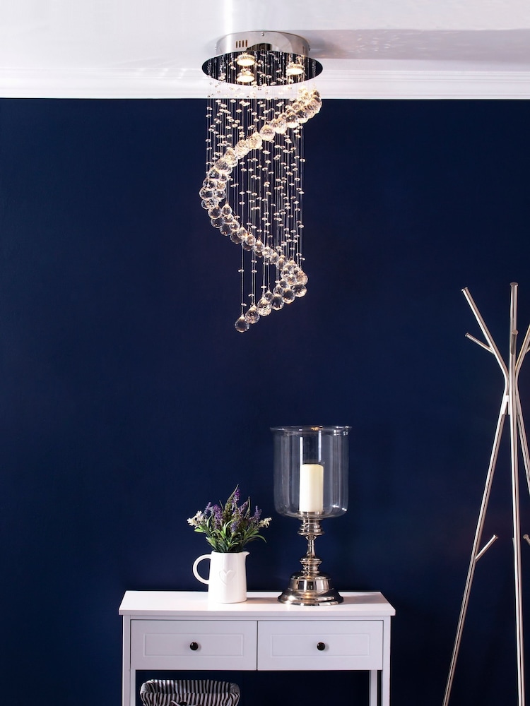 BHS Silver Abyss Flush Ceiling Light - Image 1 of 5
