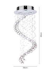 BHS Silver Abyss Flush Ceiling Light - Image 4 of 5