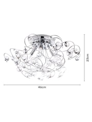 BHS Silver Lila Flush Ceiling Light - Image 4 of 5