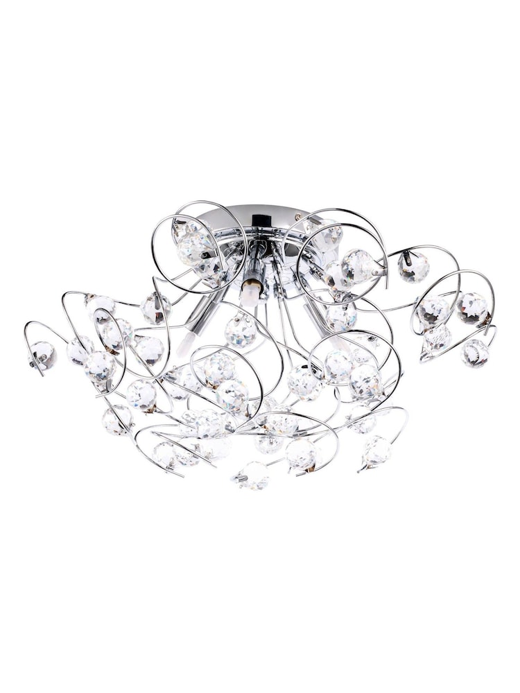 BHS Silver Lila Flush Ceiling Light - Image 5 of 5