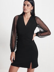 Black Ponte Mini Dress - Image 1 of 5