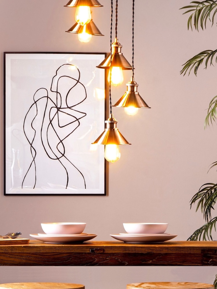BHS Copper Marston Mixed Cluster Ceiling Light - Image 1 of 1 BHS Copper Marston Mixed Cluster Ceiling Light - Image 1 of 1