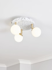BHS White Lott Opal Ball Flush Ceiling Light - Image 1 of 6