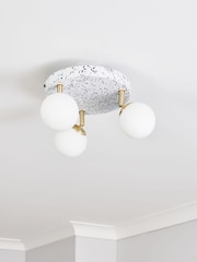 BHS White Lott Opal Ball Flush Ceiling Light - Image 2 of 6