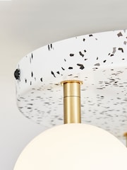 BHS White Lott Opal Ball Flush Ceiling Light - Image 3 of 6