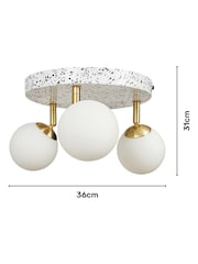 BHS White Lott Opal Ball Flush Ceiling Light - Image 4 of 6