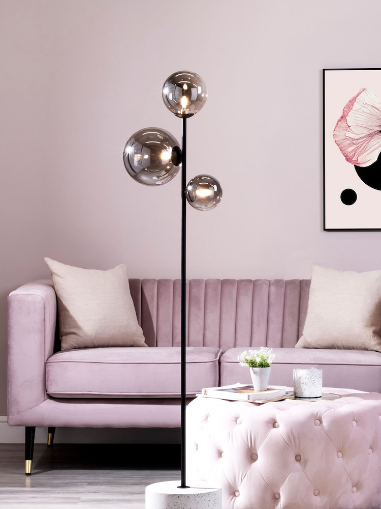 BHS Black Forella Floor Lamp - Image 1 of 4