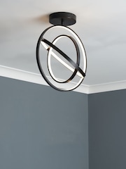 BHS Black Ingel 3 Rings Orbital LED Flush Ceiling Light - Image 1 of 7