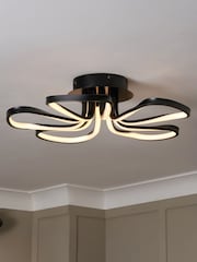 BHS Black Alvar LED 5 Petals Flush Ceiling Light - Image 1 of 7