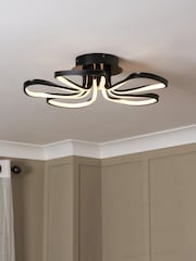 BHS Black Alvar LED 5 Petals Flush Ceiling Light - Image 2 of 7