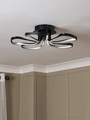 BHS Black Alvar LED 5 Petals Flush Ceiling Light - Image 3 of 7