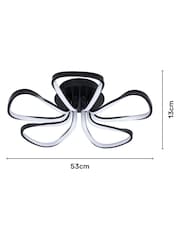 BHS Black Alvar LED 5 Petals Flush Ceiling Light - Image 4 of 7