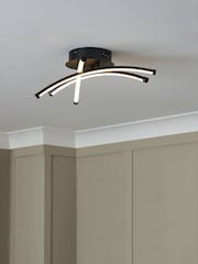 BHS Black Aalto Cross Over LED Flush Ceiling Light - Image 1 of 6