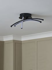 BHS Black Aalto Cross Over LED Flush Ceiling Light - Image 2 of 6