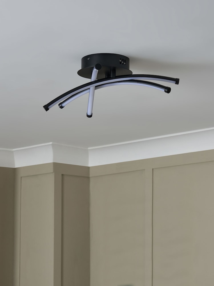 BHS Black Aalto Cross Over LED Flush Ceiling Light - Image 2 of 6 BHS Black Aalto Cross Over LED Flush Ceiling Light - Image 2 of 6