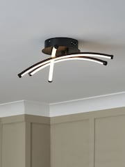 BHS Black Aalto Cross Over LED Flush Ceiling Light - Image 3 of 6