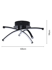 BHS Black Aalto Cross Over LED Flush Ceiling Light - Image 4 of 6