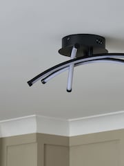 BHS Black Aalto Cross Over LED Flush Ceiling Light - Image 5 of 6