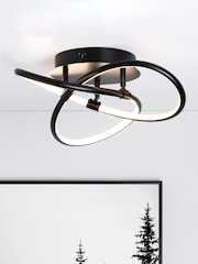 BHS Black Eero LED Knotted Flush Ceiling Light - Image 1 of 4