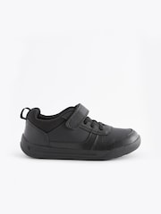 Black Extra Wide Fit (H) Elastic Lace School Trainers - Image 3 of 10