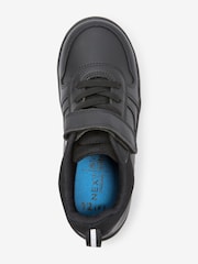 Black Extra Wide Fit (H) Elastic Lace School Trainers - Image 5 of 10