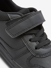 Black Extra Wide Fit (H) Elastic Lace School Trainers - Image 7 of 10