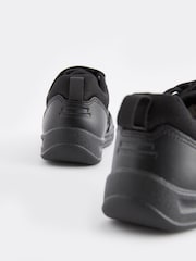 Black Extra Wide Fit (H) Elastic Lace School Trainers - Image 9 of 10