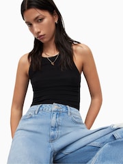 AllSaints Black Rina Tank Top - Image 4 of 7