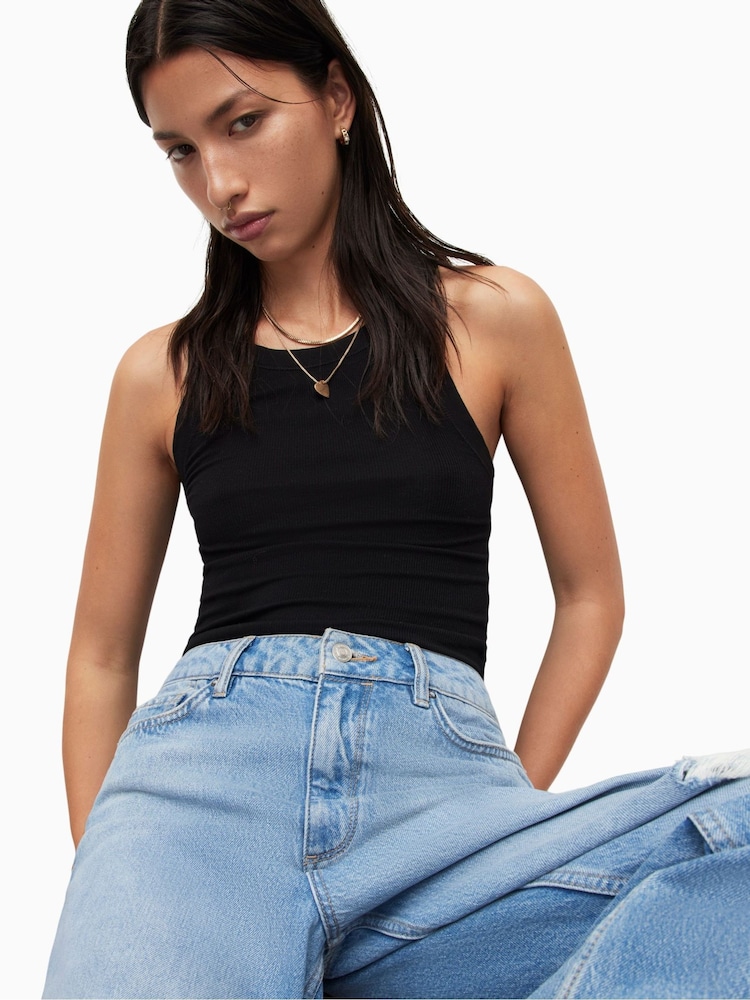 AllSaints Black Rina Tank Top - Image 4 of 7