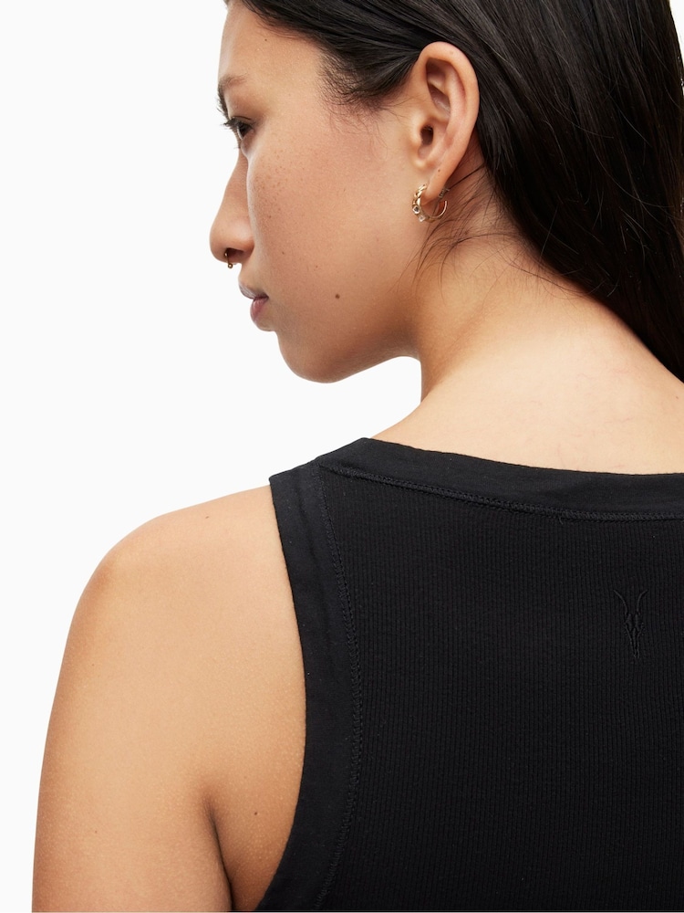 AllSaints Black Rina Tank Top - Image 6 of 7