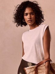 Mint Velvet White Cotton Extended T-Shirt - Image 1 of 4