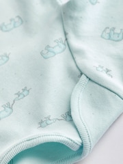 Blue/White Elephant 4 Pack Baby Long Sleeve Bodysuits - Image 10 of 10