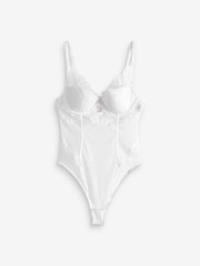 Lipsy White Embroidered Push-Up Plunge Body - Image 5 of 5