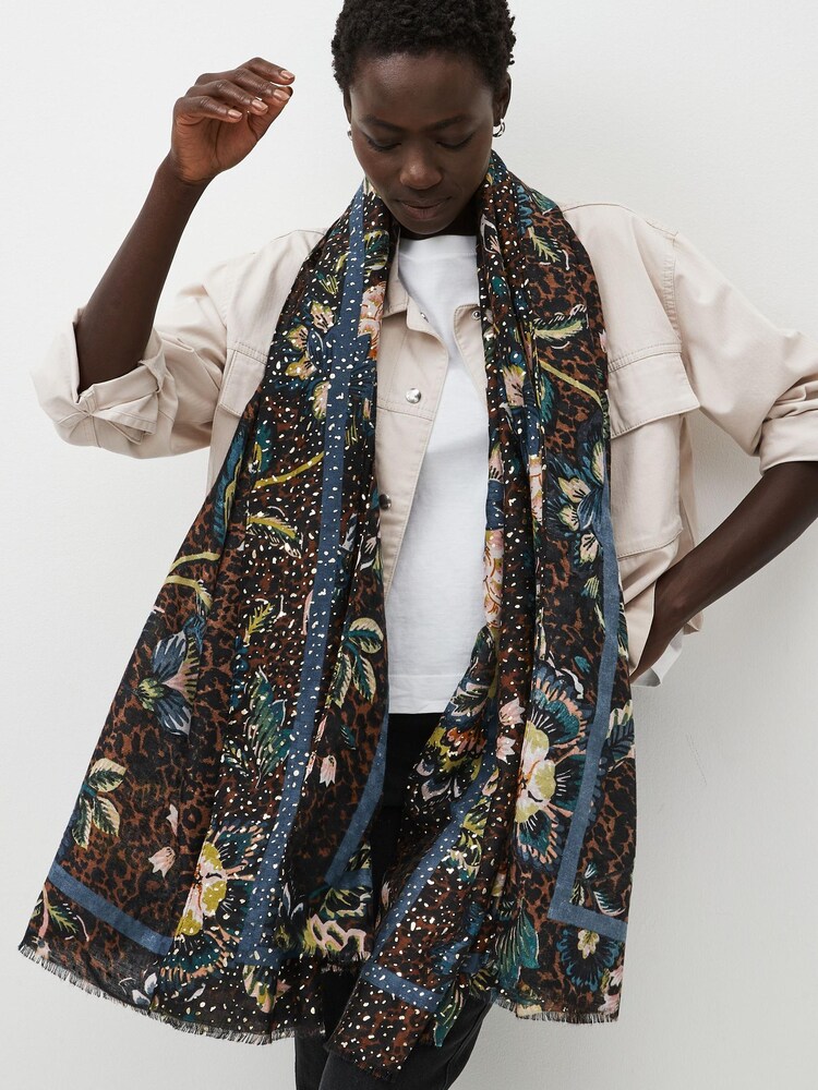 Animal/Floral Foil Lightweight Scarf - Image 2 of 5