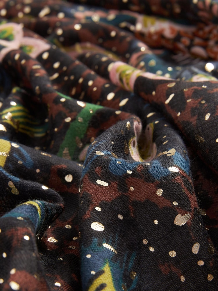Animal/Floral Foil Lightweight Scarf - Image 5 of 5