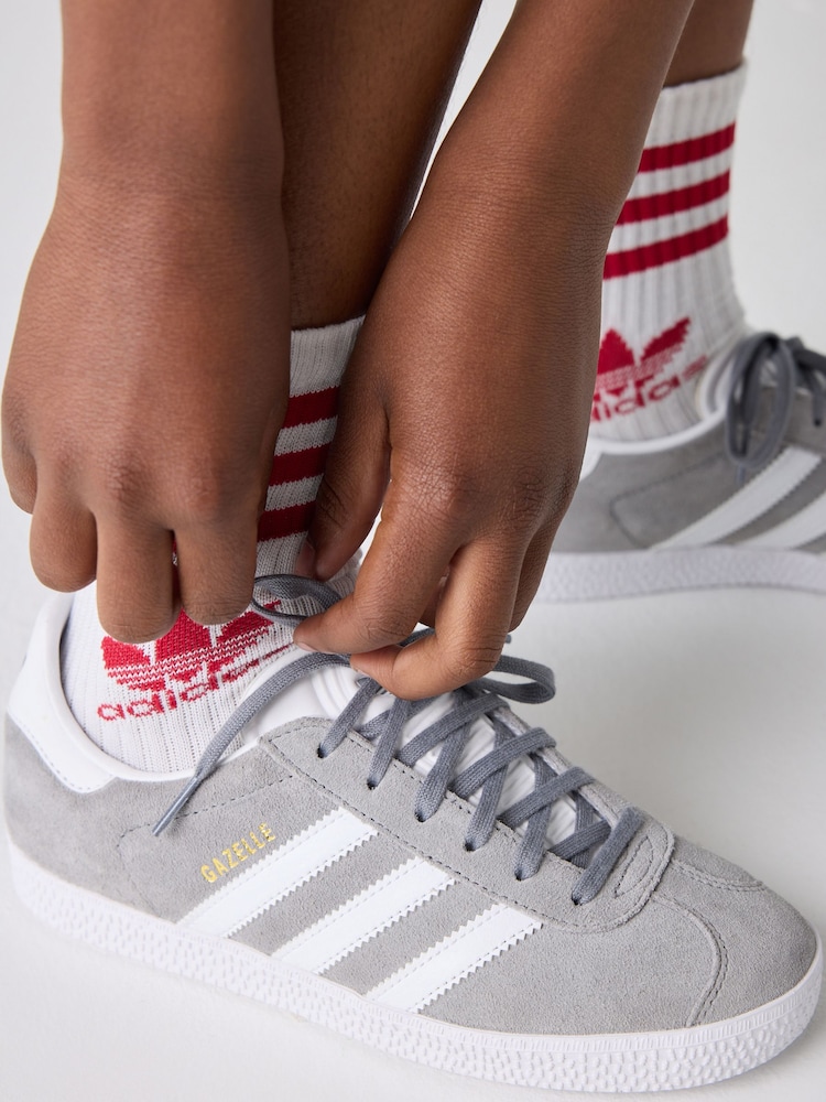 adidas Originals Grey Gazelle Trainers - Image 1 of 14
