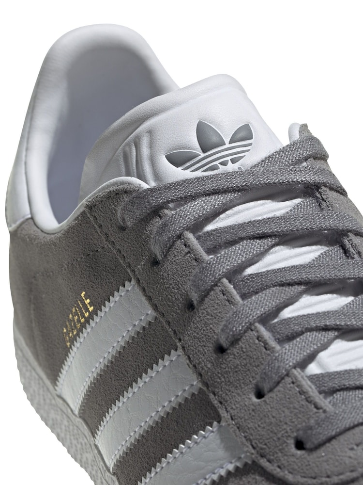 adidas Originals Grey Gazelle Trainers - Image 10 of 14