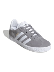 adidas Originals Grey Gazelle Trainers - Image 12 of 14