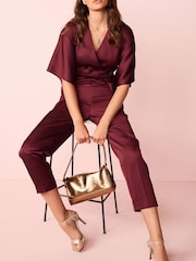 Brown Satin Jumpsuit - Image 3 of 5