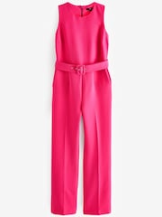 Pink Belted Wide Leg Jumpsuit - Image 5 of 5