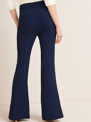 Navy Blue Smart Front Split Flare Trousers - Image 2 of 4
