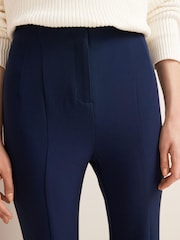 Navy Blue Smart Front Split Flare Trousers - Image 3 of 4