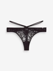 Lipsy Black Layered Lace Thong - Image 5 of 5
