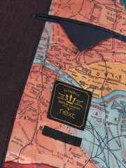 Burgundy Red Tailored Fit Trimmed Donegal Fabric Suit: Jacket - Image 12 of 12