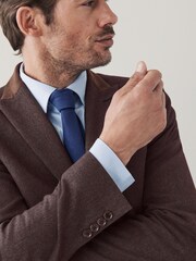 Burgundy Red Tailored Fit Trimmed Donegal Fabric Suit: Jacket - Image 5 of 12